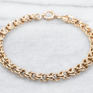 Gelbgold Doppel Glieder Bettelarmband, Gelbgold Bettelarmband, Gold Bettelarmband, Bettelarmband, Gliederarmband, Goldarmband A40600