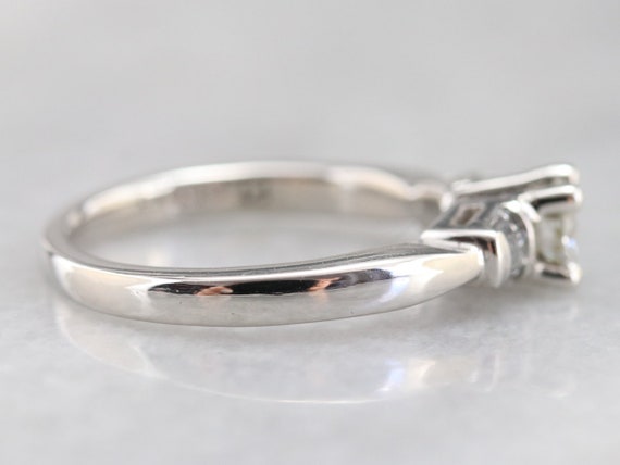 Platinum Diamond Engagement Ring, Round Brilliant… - image 4
