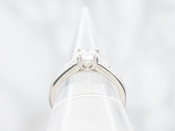 AGS Certified .50 Carat Round Diamond Platinum Engagement Ring View 3