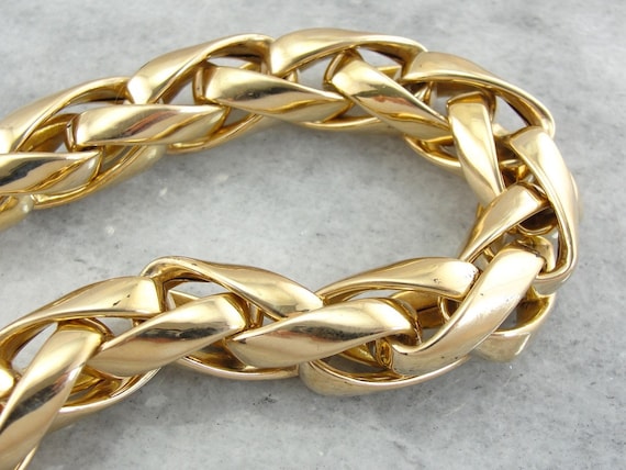 Vintage Yellow Gold Chunky Chain Necklace, Gold W… - image 1