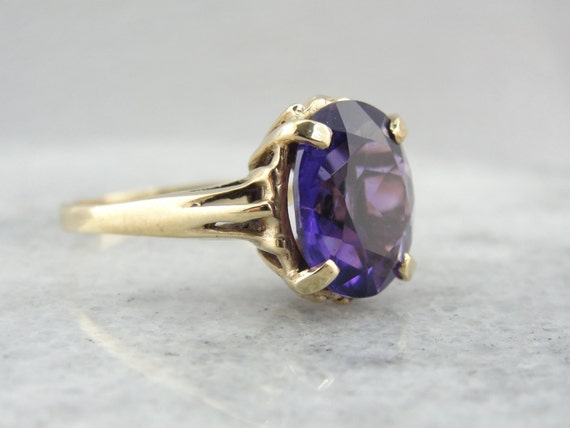 Zambian Amethyst in a Vintage 1960's Cocktail Rin… - image 2