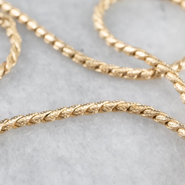 Textured Gold Wheat Chain, Layering Necklace, Woven Gold Chain, Sparkling Chain, 15 Inch Chain, Pendant Chain, Short Gold Chain A5037