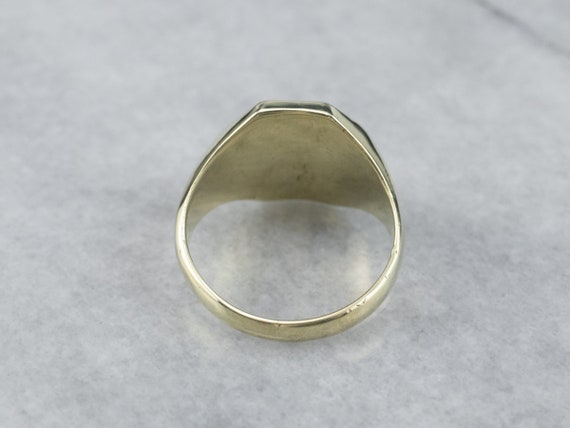 Vintage Octagon Shaped Signet Ring, Unisex Gold R… - image 4