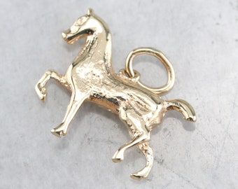 Vintage 14K Yellow Gold Horse Charm Pendant