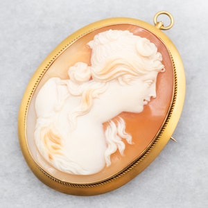 Yellow Gold Cameo Brooch or Pendant, Cameo Brooch, Cameo Pendant, Yellow Gold Cameo, Cameo Jewelry, Cameo Brooch or Pendant, Cameo A28370