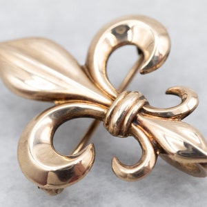 Yellow Gold Fleur-De-Lis Brooch,  Gold Fleur De Lis Pin, Unisex Pin, Lapel Pin, Estate Jewelry, A24391