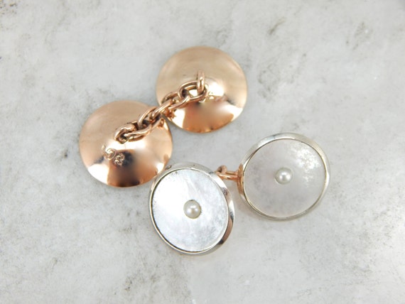 Rose Gold and Pearls, The Perfect Wedding Cufflin… - image 2