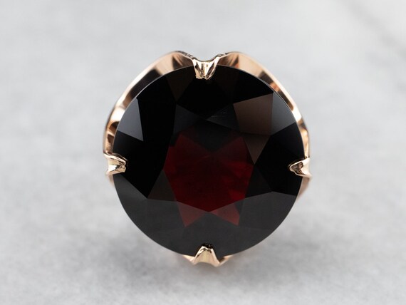 Garnet Rose Gold Cocktail Ring, Statement Ring, J… - image 3