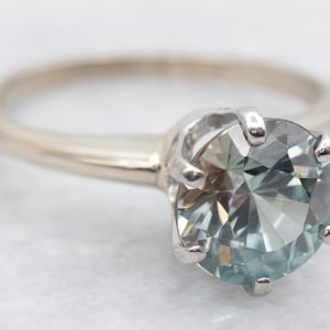 White Gold Blue Zircon Solitaire Ring, Blue Zircon Ring, Zircon Ring, White Gold Ring, Gold Zircon Ring, Solitaire Ring, Blue Zircon A41869