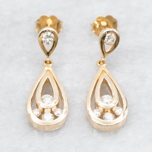 Teardrop Shaped Diamond Drop Earrings, Diamond Earrings, Diamond Drops, Diamond Drop Earrings, Teardrop Shaped Drops, Diamond, Drops A41298