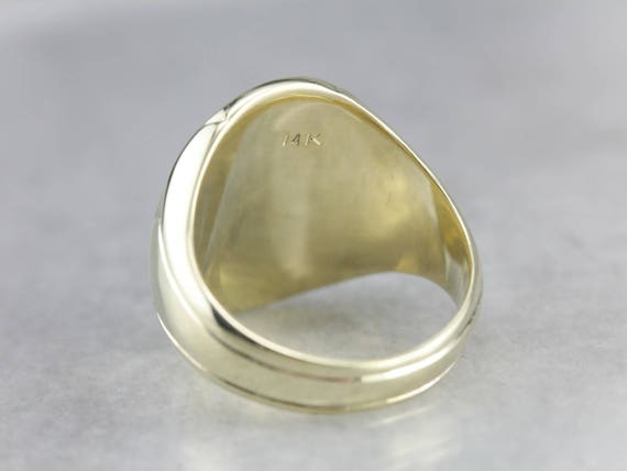 Vintage Green Gold Signet Ring, men's Signet Ring… - image 3