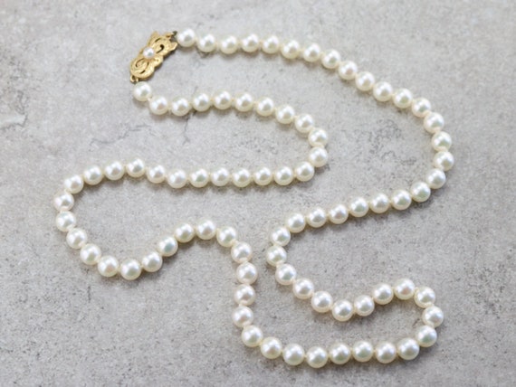 Vintage Cultured Pearl Necklace, Bridal Pearl, Bea