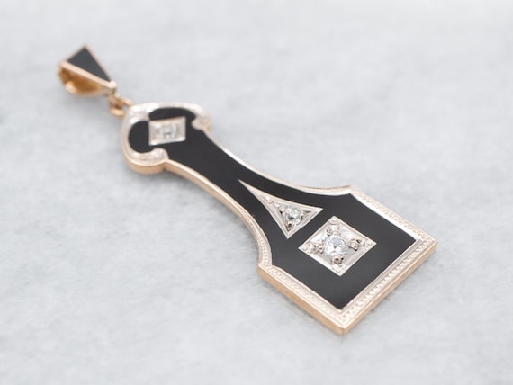 Antique Old Mine Cut Diamond Pendant, Art Deco Di… - image 1