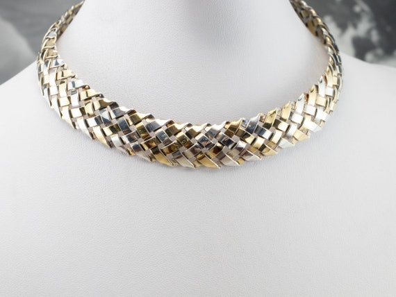 Vintage Mixed Metal Collar Necklace 