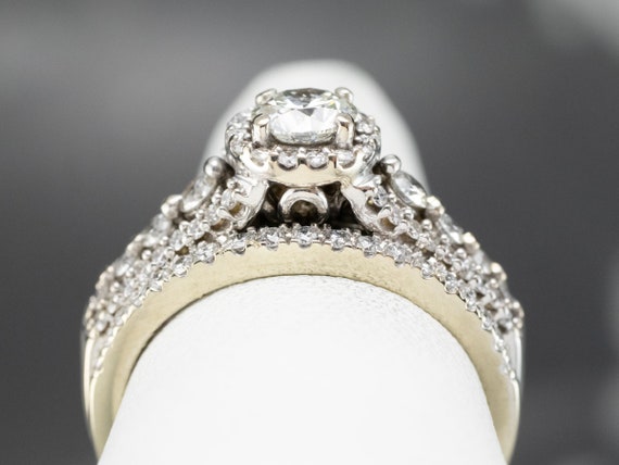 Diamond Engagement and Wedding Band Stacked Set, … - image 8