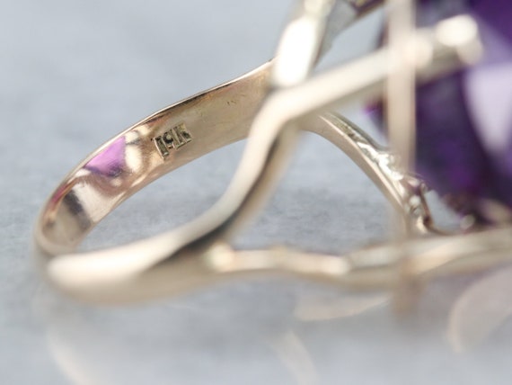 14K Yellow Gold Amethyst Statement Ring, 17.73 Ca… - image 5