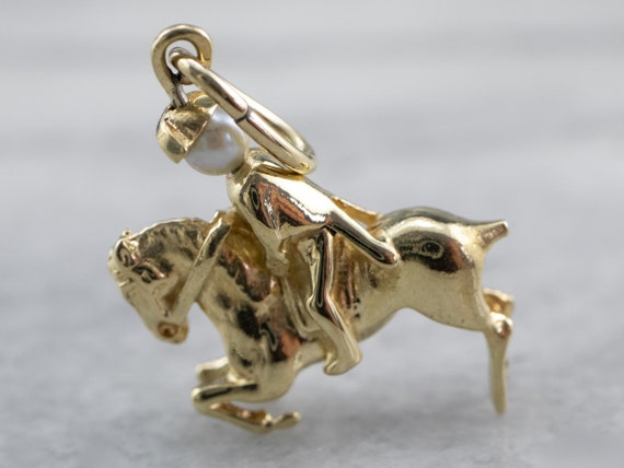 Paul Revere Gold Charm, Pearl Gold Charm, Horse R… - image 2