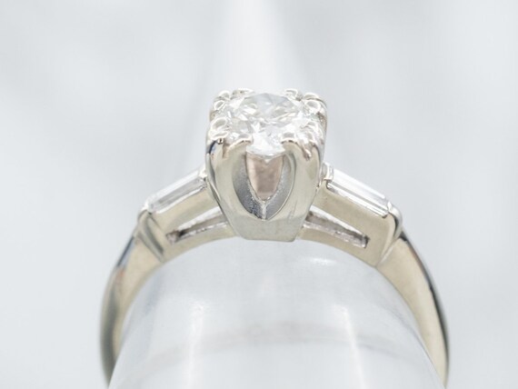 Retro Old Mine Cut Diamond Engagement Ring, Three… - image 4