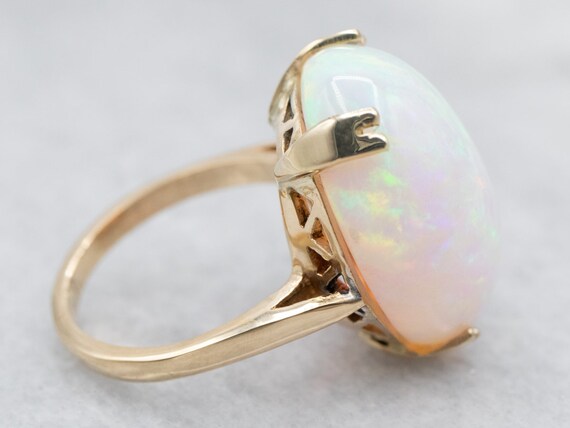 Vintage Opal Solitaire Ring, Opal Statement Ring,… - image 2