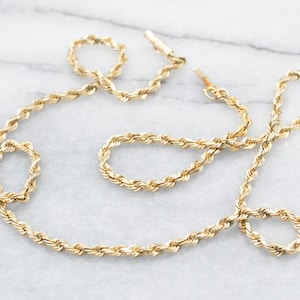 Yellow Gold Rope Twist Chain, Layering Necklace, Bold Gold Chain, Yellow Gold Necklace, 14K Gold Chain, Unisex Jewelry A26076
