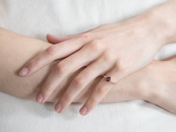 18K Yellow Gold Ruby and Diamond Ring, Anniversar… - image 10