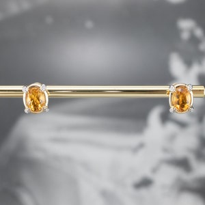 Citrine and Diamond Stud Earrings, Oval Citrine Stud Earrings, Yellow Gold Earrings, November Birthstone, Gemstone Stud Earrings JLNTVRXH image 8