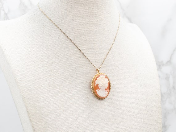Yellow Gold Cameo Pendant or Brooch, Yellow Gold … - image 3