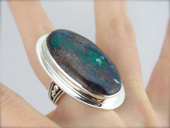 Chrysocolla Statement Ring in Sterling Silver  Y9… - image 4