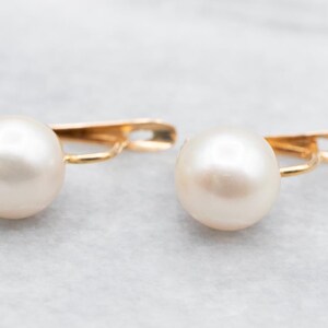 18-Karat Gold and Pearl Drop Earrings, Gold Pearl Earrings, Pearl Drop Earrings, Pearl Drops, Bridal Earrings, June Birthstone A46148
