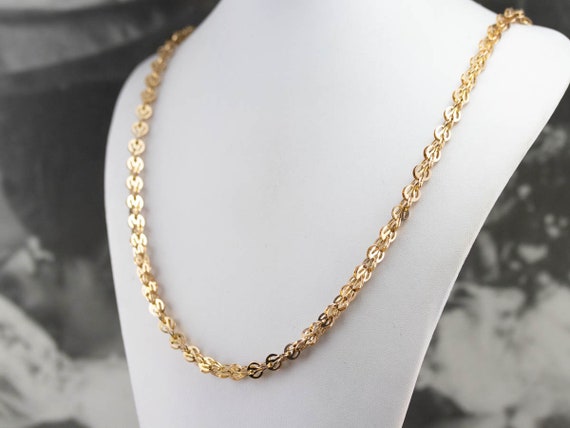 Vintage Yellow Gold Statement Chain, Filigree Lin… - image 8