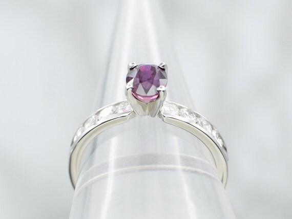 Platinum Oval Ruby and Diamond Ring, Statement Je… - image 3