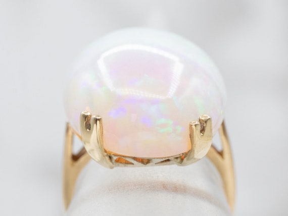 Vintage Opal Solitaire Ring, Opal Statement Ring,… - image 4