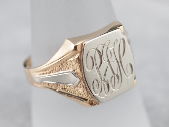 Vintage "PJH" Signet Ring, Unisex Signet Ring, "P… - image 7