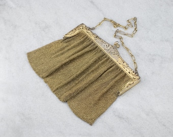 Vermeil Mesh Purse, Vintage Mesh Purse, Chain Purse, Gilt Purse, Metal Purse, Gift for Her, NYE Bag, VM4Y5ACC