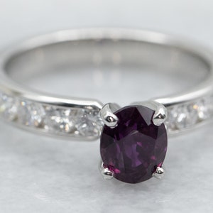 Platinum Ruby and Diamond Ring, Ruby Ring, Ruby and Diamond, Oval Cut Ruby, Right Hand Ring, Statement Ring, Platinum Ring, Ring A36166