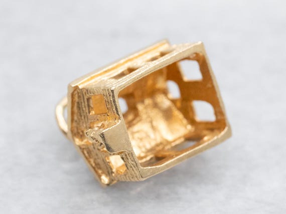 14K Yellow Gold House Charm Pendant, Sentiment Jewelry View 2