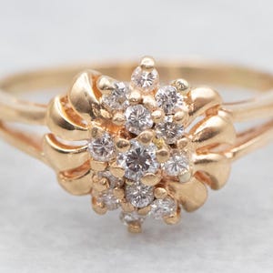 Gold Diamond Cluster Ring, Diamond Ring, Diamond Cluster, Cluster Ring, Gold Diamond Ring, Gold Cluster Ring, Diamond Cocktail Ring A52452