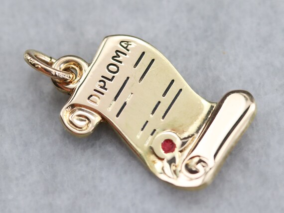 Vintage Diploma Charm, Graduation Charm, Charm Ne… - image 2