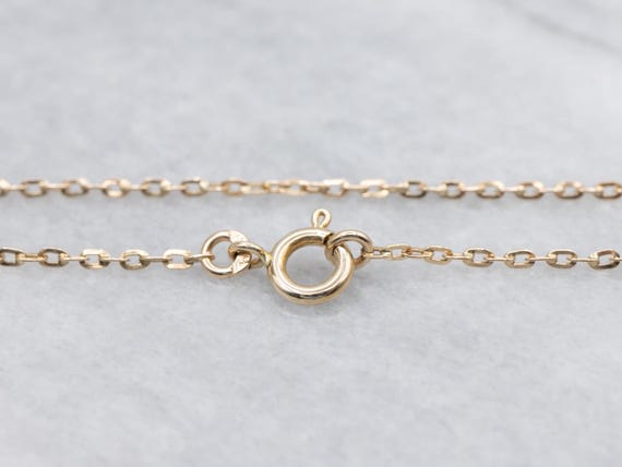 14K Yellow Gold Flat Link Cable Chain Necklace, 2… - image 3