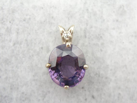 Luscious Purple Spinel with Pink Gleam, Diamond A… - image 2