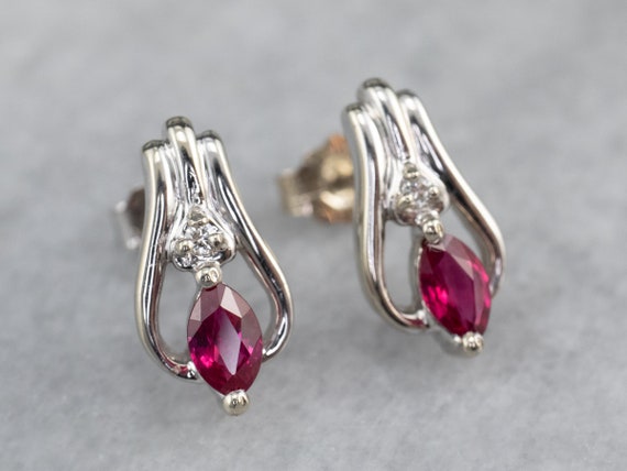 Ruby and Diamond Stud Earrings - Earrings from Cavendish Jewellers Ltd UK