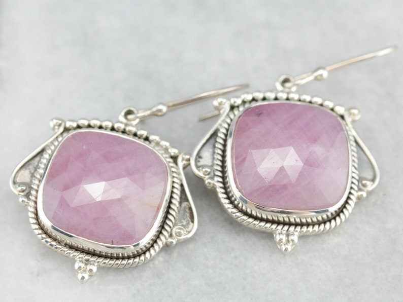 Faceted Ruby Drop Earrings Sterling Silver Ruby Crystal Earrings Statement Earrings 8W33U86W
