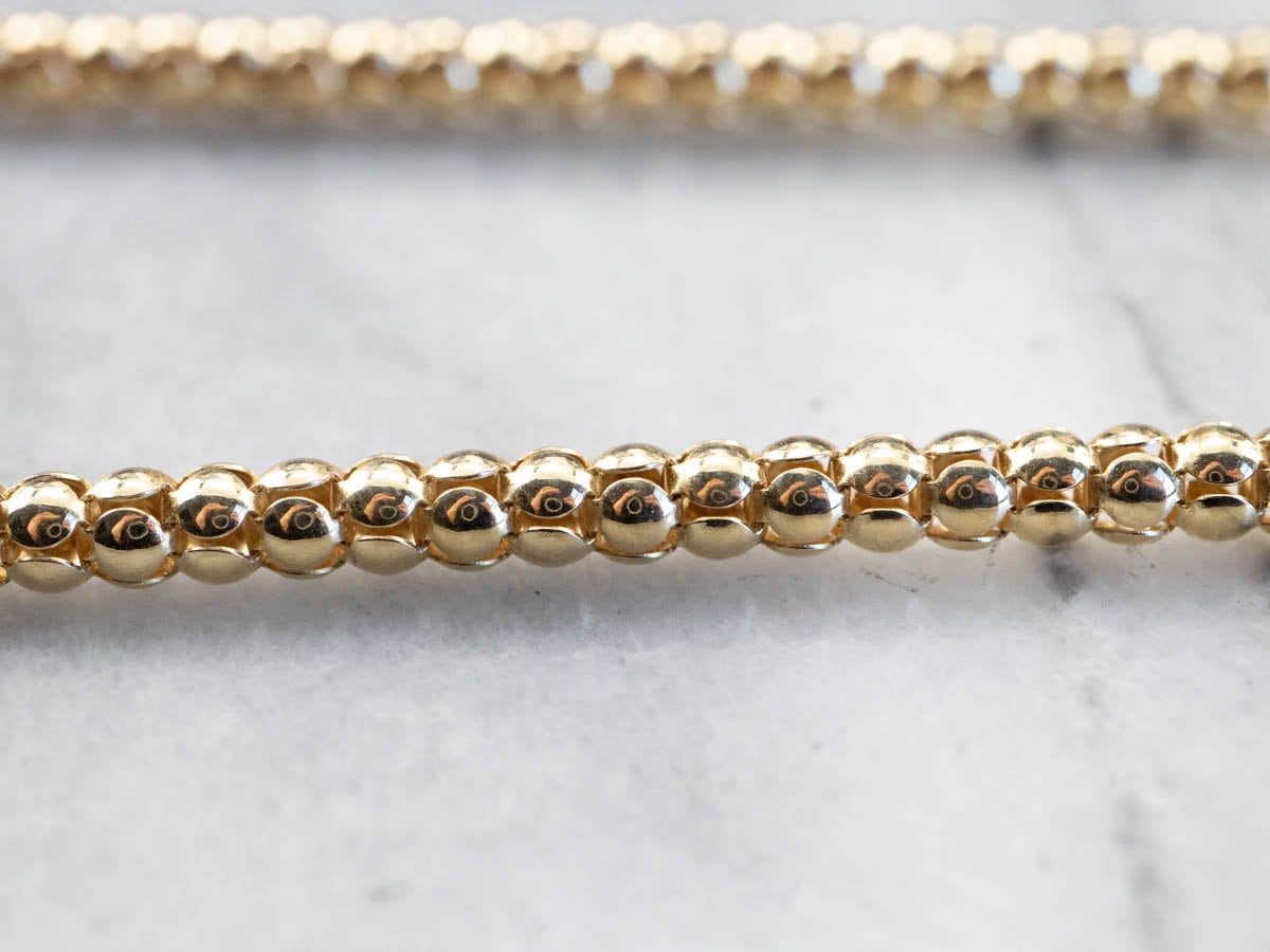 Yellow Gold Popcorn Chain, Yellow Gold Necklace, Layering Necklace