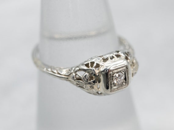 Art Deco Diamond Engagement Ring, Art Deco Diamon… - image 3