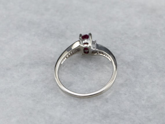 Pretty Ruby and Diamond Bypass Ring, Ruby Anniver… - image 5