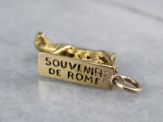 18K Gold Rome Charm, Romulus Remus Charm, Statue … - image 4