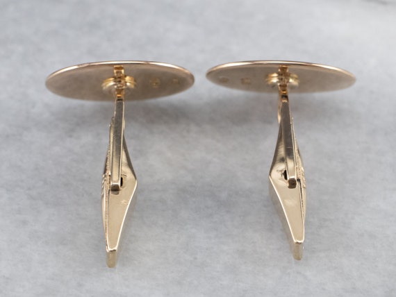 Antique 14K Yellow Gold Monogram Cufflinks, BI In… - image 7