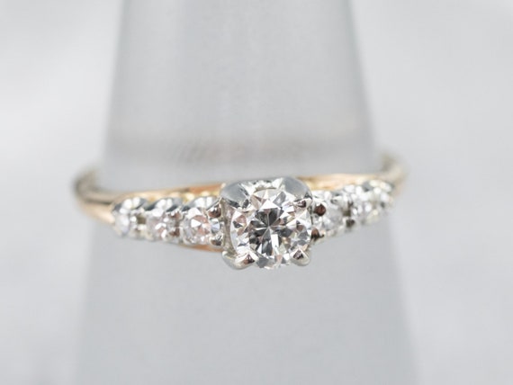 Old European Cut Diamond Ring, Vintage Diamond En… - image 7