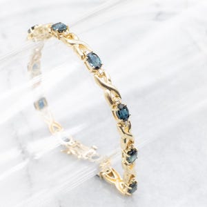 Sapphire and Diamond Infinity Link Bracelet, Sapphire and Diamond Bracelet, Sapphire Bracelet, Infinity Link Bracelet, Bracelet A55719