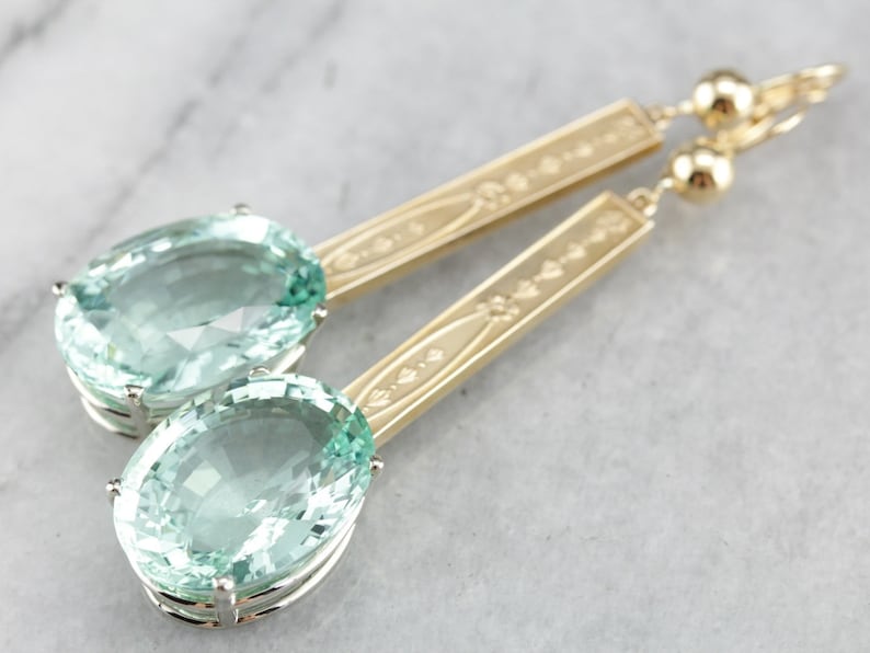 Green Aquamarine Drop Earrings Statement Earrings Aqua and Etsy UK
